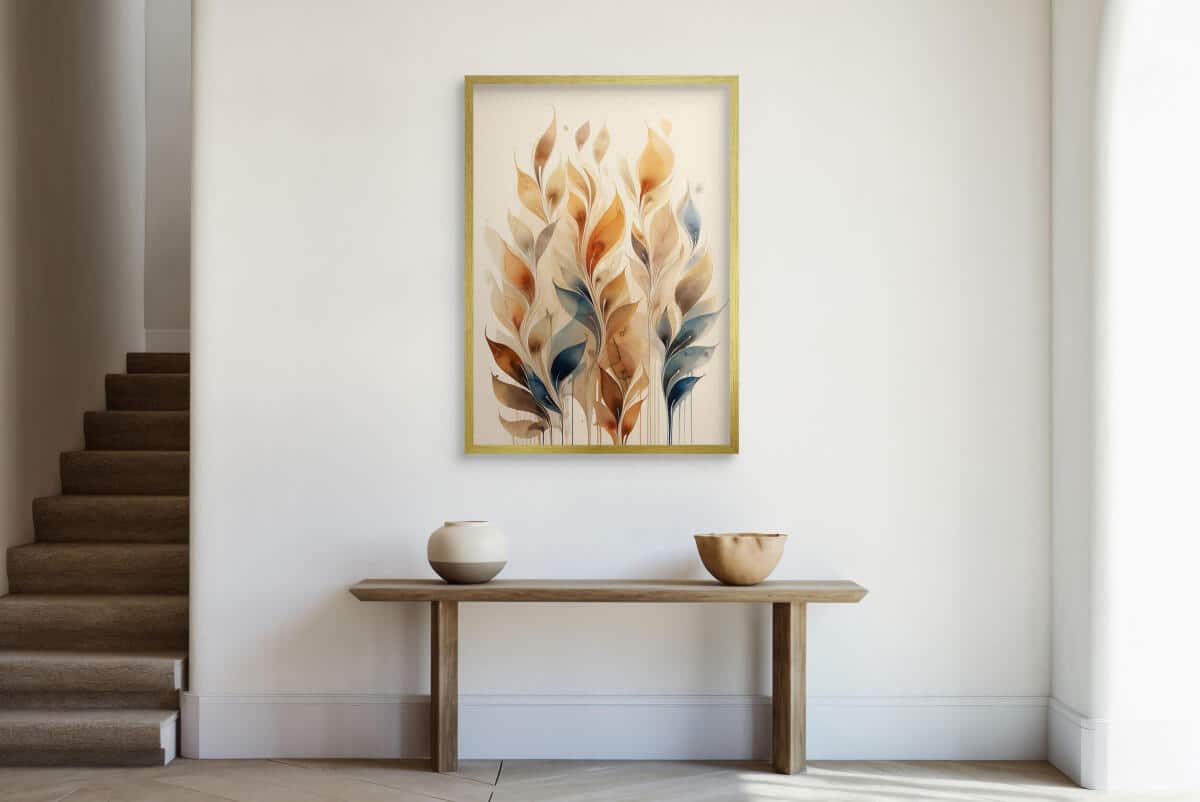 Plakat Botaniczny w Stylu Boho | Eleganckie Liście Akwarela | Minimalistyczna Dekoracja na Ścianę do Domu i Biura 94226 - zdjęcie 2