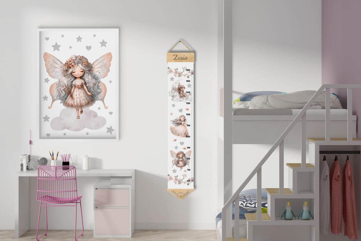Miarka z imieniem | Miarka wzrostu dla dziewczynki- Wróżki 64410 - zdjęcie 3