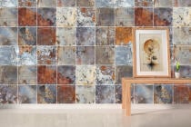 Dekoracyjne Naklejki na Kafelki- Efekt Rdzy, Patyny i Przetarć | Efektowne Płytki w stylu Industrialnym 82316 - miniaturka 2