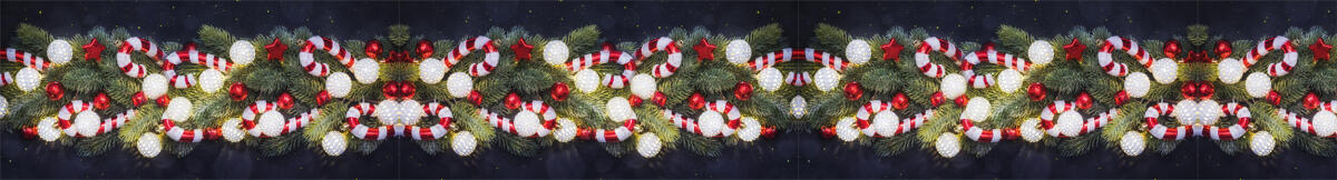 Dekoracyjna Osłona na poręcz, barierki, balustradę- świąteczny baner | Dekoracje bożonarodzeniowe na balkon, taras 67304 - zdjęcie 3