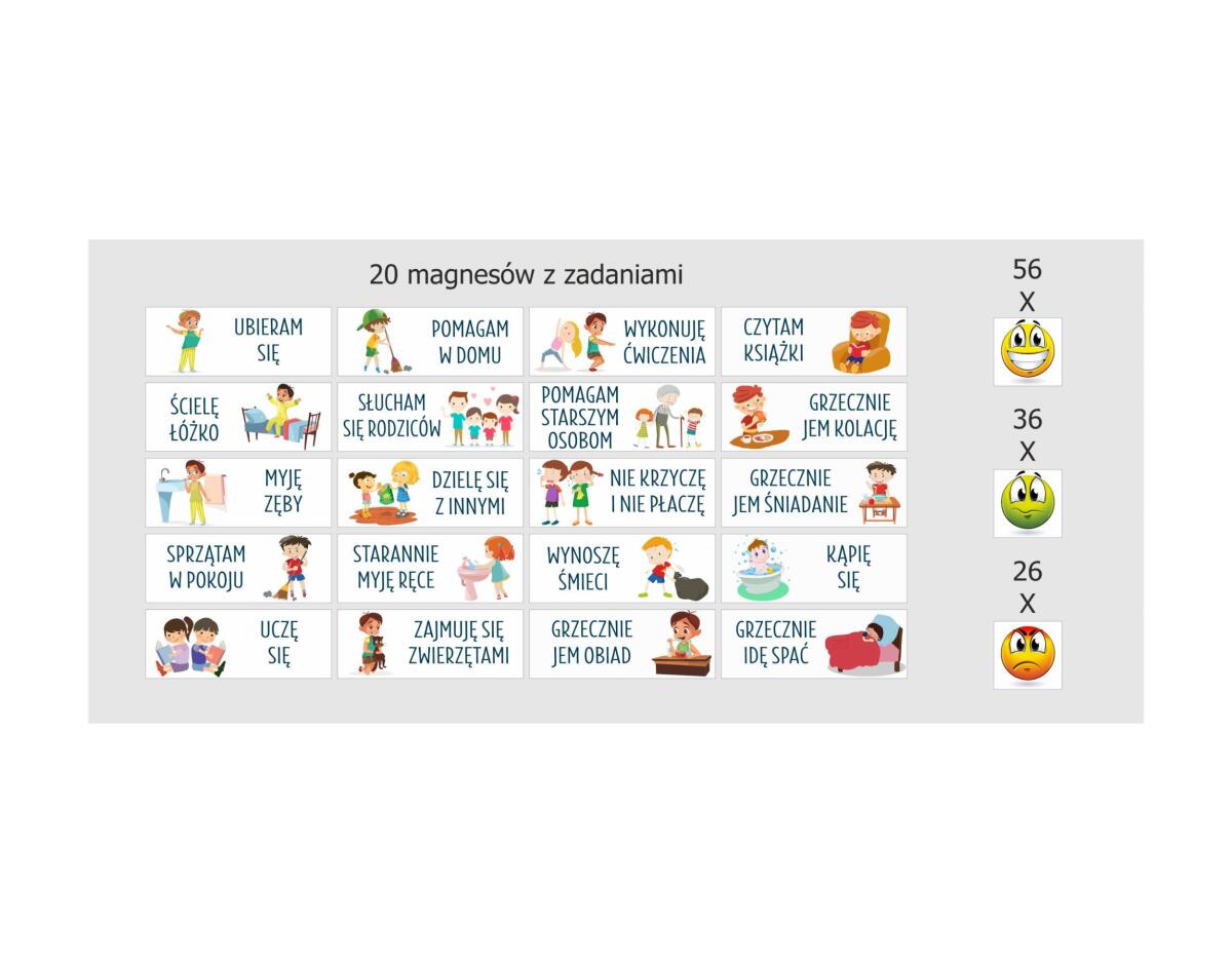 Dziecięcy Planer Obowiązków- Magnetyczna Tablica z Zadaniami + Mapa Emocji | Tablica motywacyjna dla dziecka 82314 - zdjęcie 7