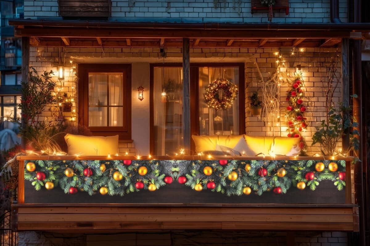 Świąteczny Baner balkonowy- dekoracyjna osłona na balkon, taras 67303 - zdjęcie 2