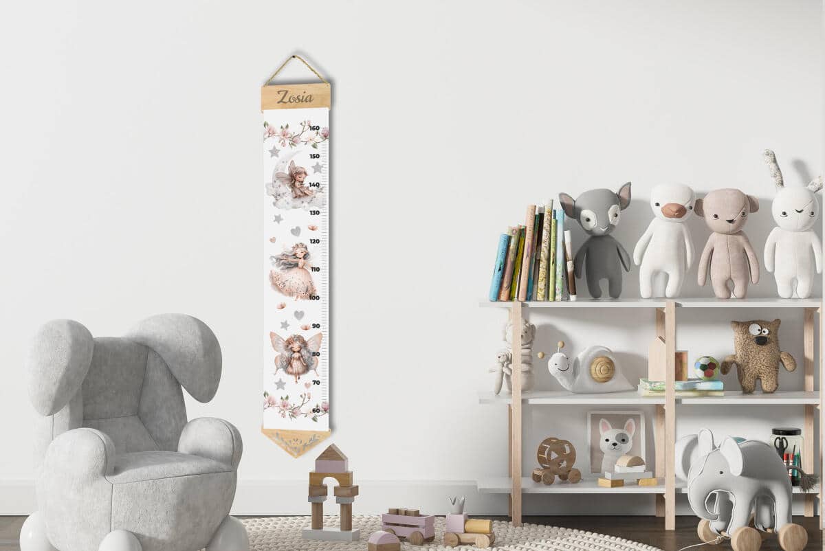 Miarka z imieniem | Miarka wzrostu dla dziewczynki- Wróżki 64410 - zdjęcie 4