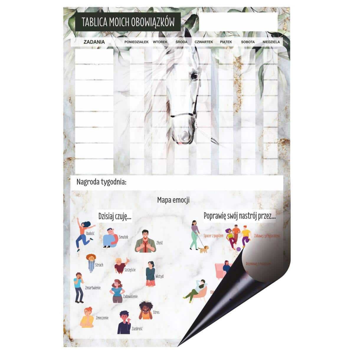 Dziecięcy Planer Obowiązków- Magnetyczna Tablica z Zadaniami + Mapa Emocji | Tablica motywacyjna dla dziecka 82314 - zdjęcie 5