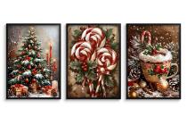 Plakaty Świąteczne- Choinka z Prezentami, Lizaki, Kubek Kakao |  Klimatyczne Dekoracje Bożonarodzeniowe KP398 - miniaturka 7