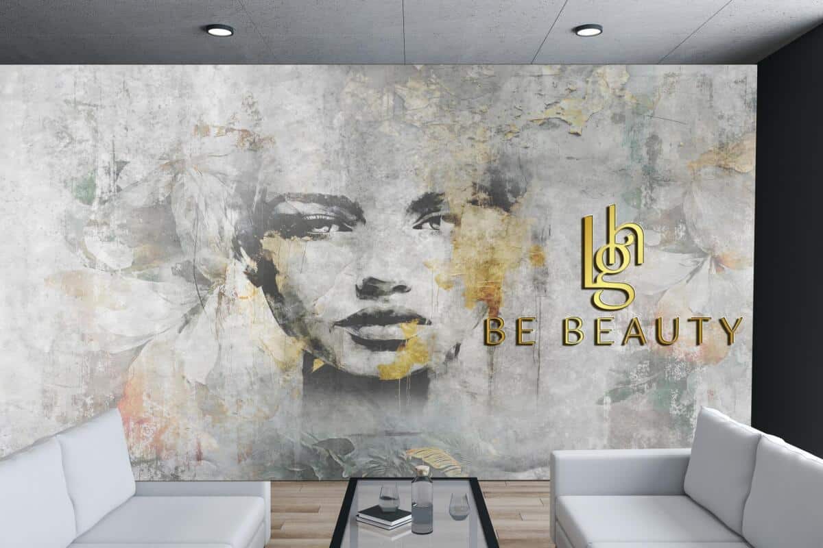 Fototapeta z Twarzą Kobiety w Betonowej Strukturze - Abstrakcyjna Dekoracja Ścienna 21295 - zdjęcie 2