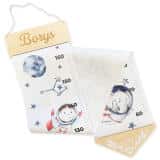 Miarka Wzrostu z Imieniem Dziecka- Kosmos, Astronauta, Planety | Dekoracyjna Miarka na płótnie do pokoju chłopca 64411 - miniaturka 1