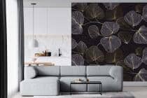 Elegancka Fototapeta do Recepcji – Złote Liście w stylu Glamour 82327 - miniaturka 4