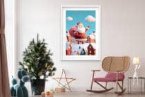 Kolorowy Plakat Świąteczny z Wesołym Mikołajem | Dekoracja domu na Boże Narodzenie 82324 - miniaturka 4