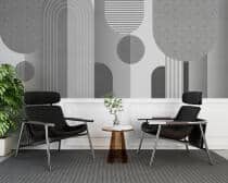 Fototapeta geometryczna – Nowoczesna Abstrakcja w Szarościach | Stylowa dekoracja do biura, gabinetu, poczekalni 82330 - miniaturka 2