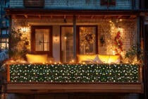 Dekoracja Bożonarodzeniowa na balkon, taras | Świąteczny baner, osłona na barierki, płot 67305 - miniaturka 1