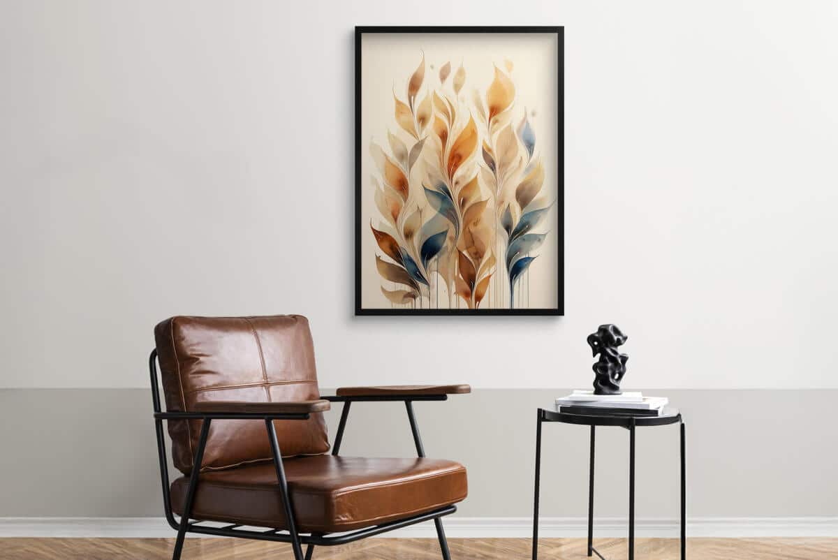 Plakat Botaniczny w Stylu Boho | Eleganckie Liście Akwarela | Minimalistyczna Dekoracja na Ścianę do Domu i Biura 94226 - zdjęcie 4