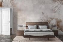 Akwarelowa Fototapeta- Beżowa Dżungla | Liście Palmowe i Kwiaty | Roślinna Tapeta na ścianę 83216 - miniaturka 3