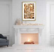 Elegancki Plakat Świąteczny – Złota Kryształowa Choinka | Luksusowa Dekoracja na Boże Narodzenie | Świąteczny Obraz Glamour 82318 - miniaturka 5