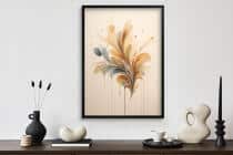 Minimalistyczny Plakat do sypialni- Subtelna Abstrakcja w beżach | Dekoracja do wnętrz boho, skandynawskich 94225 - miniaturka 8