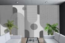 Fototapeta geometryczna – Nowoczesna Abstrakcja w Szarościach | Stylowa dekoracja do biura, gabinetu, poczekalni 82330 - miniaturka 3