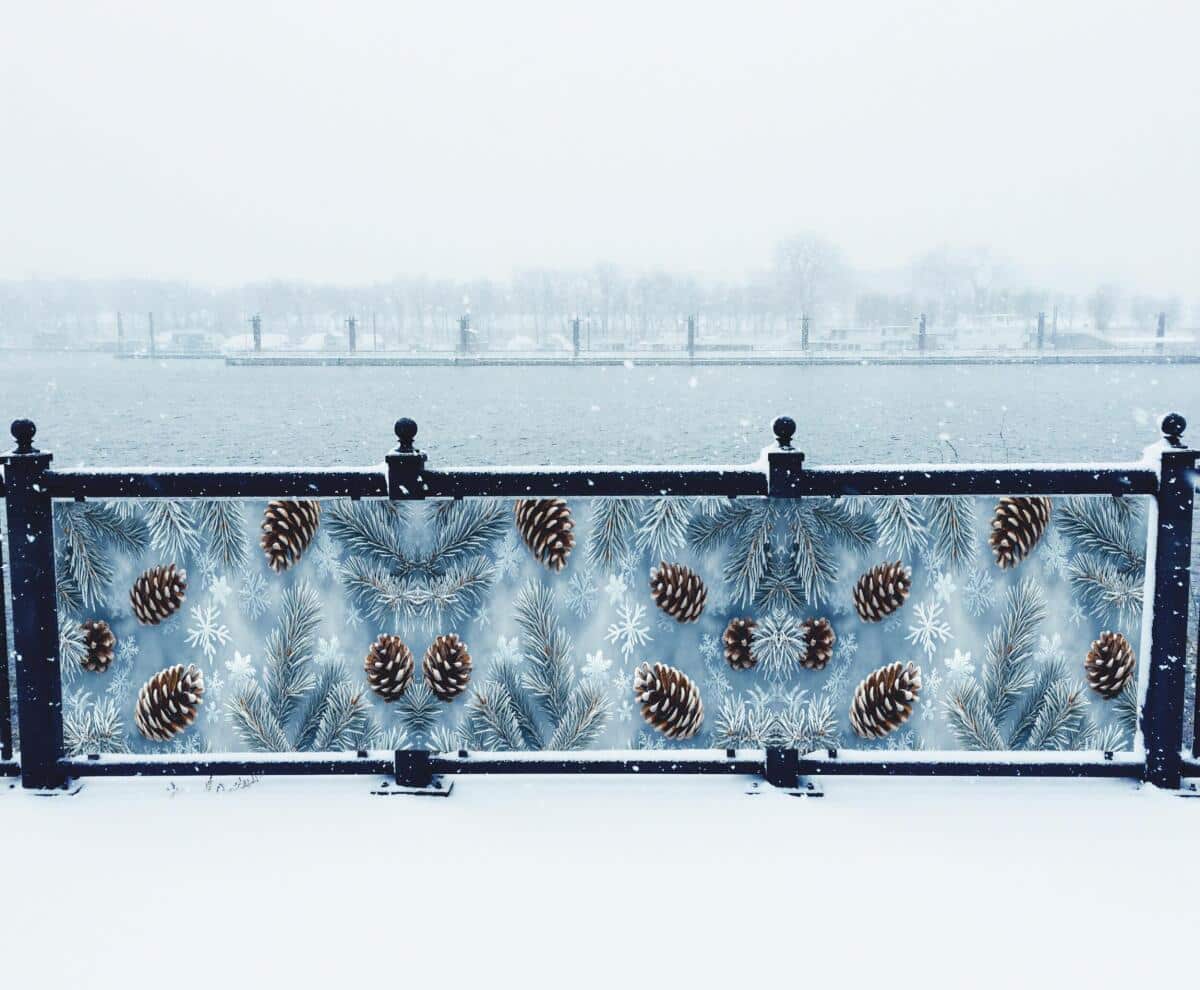 Osłona na balkon z zimowym motywem | Świąteczna dekoracja na ogrodzenie, taras 82332 - zdjęcie 1