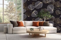 Elegancka Fototapeta do Recepcji – Złote Liście w stylu Glamour 82327 - miniaturka 2