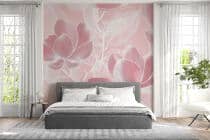 Fototapeta Magnolie w Pudrowym Różu | Kwiatowa Tapeta do wnętrz Shabby chic 82253 - miniaturka 1