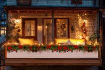 Świąteczna Ozdoba na Taras, Balkon- Baner z girlandą na balustradę 67302 - miniaturka 2