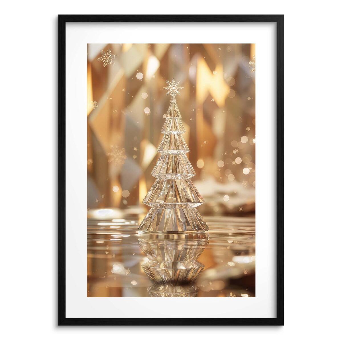 Elegancki Plakat Świąteczny – Złota Kryształowa Choinka | Luksusowa Dekoracja na Boże Narodzenie | Świąteczny Obraz Glamour 82318 - zdjęcie 7