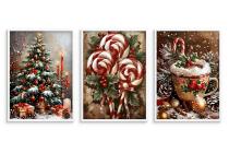 Plakaty Świąteczne- Choinka z Prezentami, Lizaki, Kubek Kakao |  Klimatyczne Dekoracje Bożonarodzeniowe KP398 - miniaturka 6