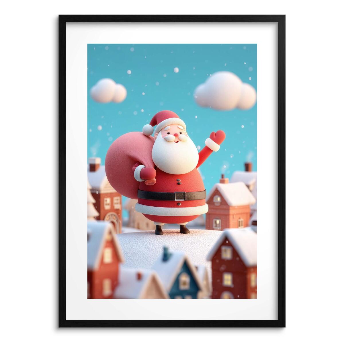 Kolorowy Plakat Świąteczny z Wesołym Mikołajem | Dekoracja domu na Boże Narodzenie 82324 - zdjęcie 7