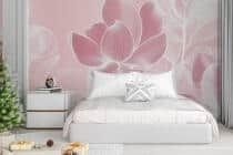 Fototapeta Magnolie w Pudrowym Różu | Kwiatowa Tapeta do wnętrz Shabby chic 82253 - miniaturka 3