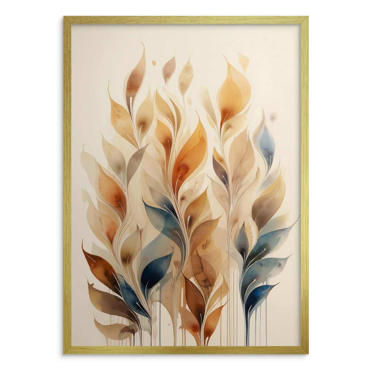 Plakat Botaniczny w Stylu Boho | Eleganckie Liście Akwarela | Minimalistyczna Dekoracja na Ścianę do Domu i Biura 94226 - zdjęcie 1