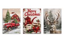 Plakaty Świąteczne Vintage- Merry Christmas | Zimowy krajobraz na ścianę- dekoracje bożonarodzeniowe KP403 - miniaturka 9