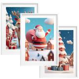 Kolorowe Plakaty Świąteczne dla dzieci– Wesoły Mikołaj, Uroczy Renifer, Świąteczna Choinka 82337 - miniaturka 1