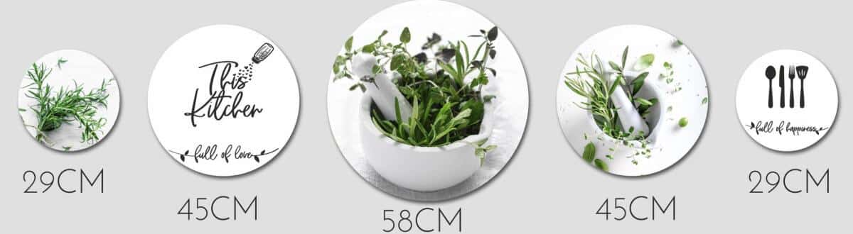 Okrągłe Obrazy kuchenne- Zioła | Oryginalna dekoracja ścienna do kuchni 68242 - zdjęcie 3