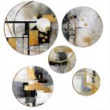Zestaw Okrągłych Obrazów – Abstrakcyjne Geometryczne Wzory | Nowoczesna Dekoracja Ścienna 68234 - miniaturka 1