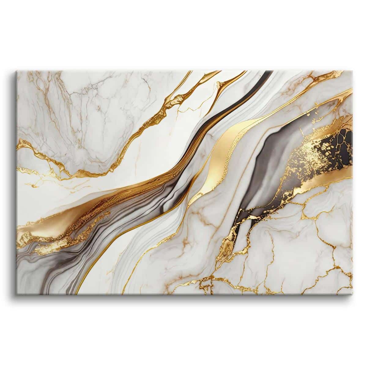 Nowoczesny Obraz na ścianę- Marmur w bieli i złocie | Dekoracja do wnętrz Glamour 68237