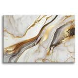 Nowoczesny Obraz na ścianę- Marmur w bieli i złocie | Dekoracja do wnętrz Glamour 68237 - miniaturka 1