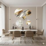 Okrągłe Obrazy- Marmur i Złoto | Modne Panele dekoracyjne- Koła na ścianę 68236 - miniaturka 4