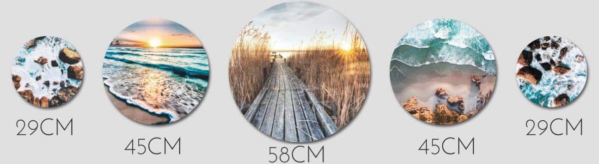 Nadmorskie Widoki- Zestaw Okrągłych Obrazów w stylu Coastal 68227 - zdjęcie 4