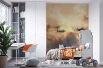 Fototapeta dla nastolatka- Myśliwce w Chmurach | Samoloty Odrzutowe o Zachodzie Słońca 64247 - miniaturka 2