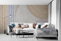 Elegancka Fototapeta Abstrakcja – Geometryczne Kształty i Linie w Pastelowych Kolorach 64259 - miniaturka 1