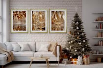 Eleganckie Plakaty Świąteczne- Tryptyk w Złotym Stylu Glamour 82336 - miniaturka 6