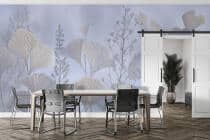 Elegancka Fototapeta Roślinna- Fioletowe liście ginkgo | Subtelna dekoracja w stylu Japandi 64265 - miniaturka 2