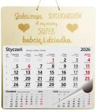 Drewniana, grawerowana zawieszka z kalendarzem, prezent Dzień Babci, Dzień Dziadka duża 65600 - miniaturka 1