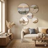 Zestaw dekoracyjnych Paneli- Okrągłe Obrazy z morskim pejzażem 68229 - miniaturka 6