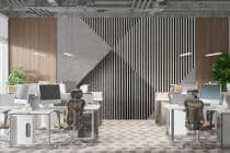 Fototapeta Industrialna- Geometryczne kształty i efekt betonu | Idealna do biura, recepcji i hotelu 64258 - miniaturka 3