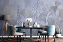 Elegancka Fototapeta Roślinna- Fioletowe liście ginkgo | Subtelna dekoracja w stylu Japandi 64265 - miniaturka 3