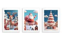 Kolorowe Plakaty Świąteczne dla dzieci– Wesoły Mikołaj, Uroczy Renifer, Świąteczna Choinka 82337 - miniaturka 8