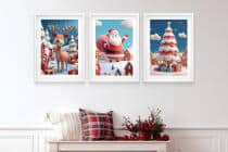 Kolorowe Plakaty Świąteczne dla dzieci– Wesoły Mikołaj, Uroczy Renifer, Świąteczna Choinka 82337 - miniaturka 3