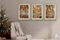 Eleganckie Plakaty Świąteczne- Tryptyk w Złotym Stylu Glamour 82336 - miniaturka 5