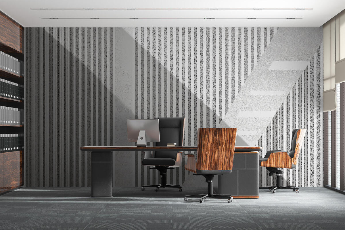 Fototapeta Geometryczna – Szare Pasy i Cienie | Tapeta 3D do gabinetu, recepcji 64257