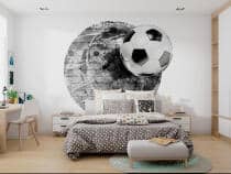 Nowoczesna Fototapeta 3D- Piłka Nożna | Okrągła Tapeta do pokoju chłopca 82342 - miniaturka 3